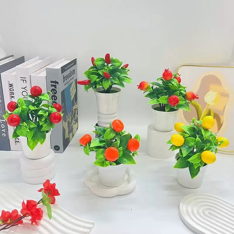 Badminton Live - Creative Artificial Fruit Bonsai With Pot