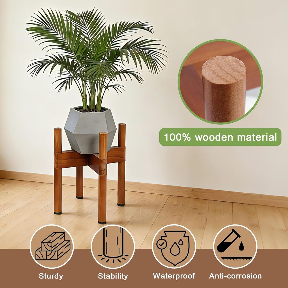 Indoor Wooden Plant Holder, Mo - Badminton Live 评论和价格