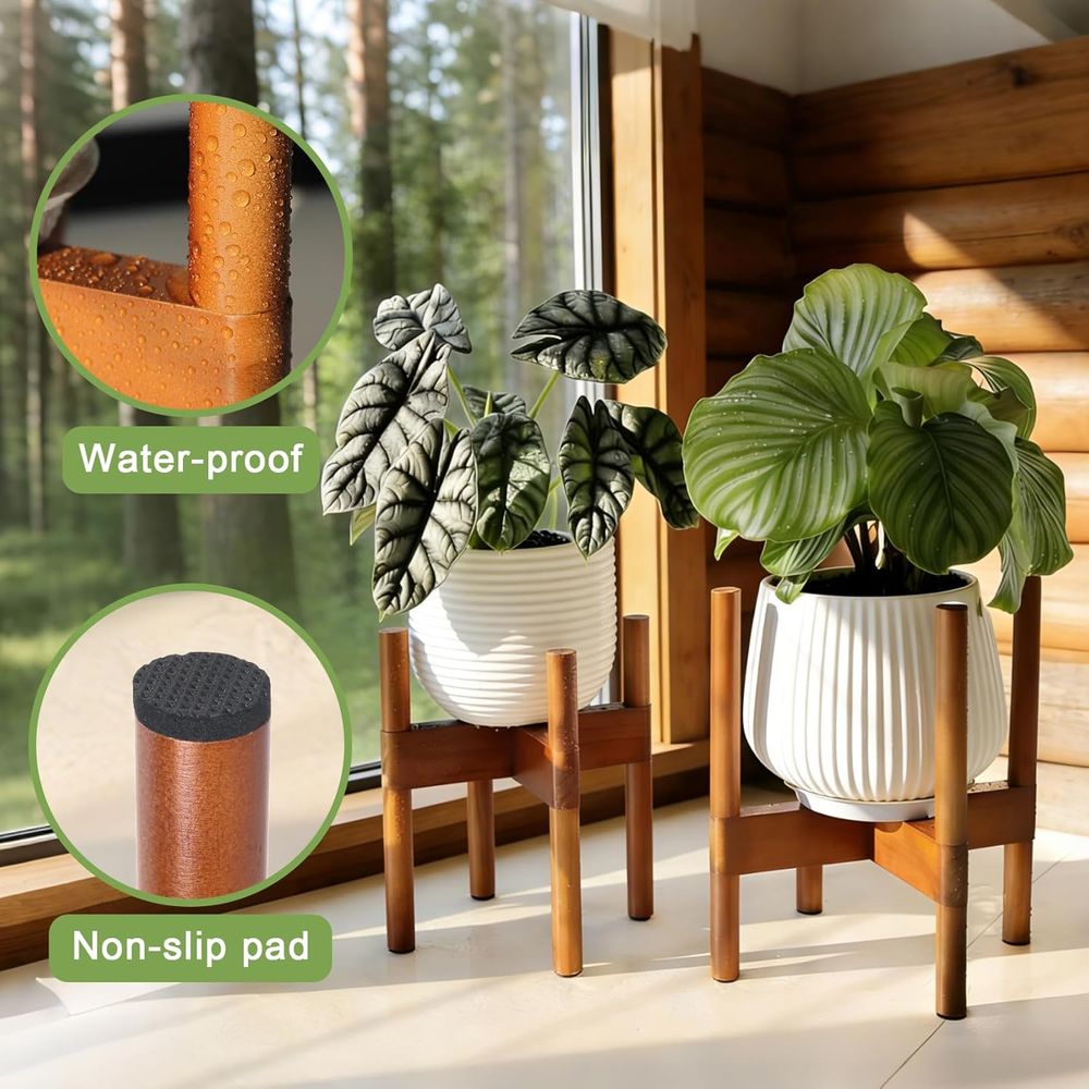 Indoor Wooden Plant Holder, Mo - Badminton Live 评论和价格
