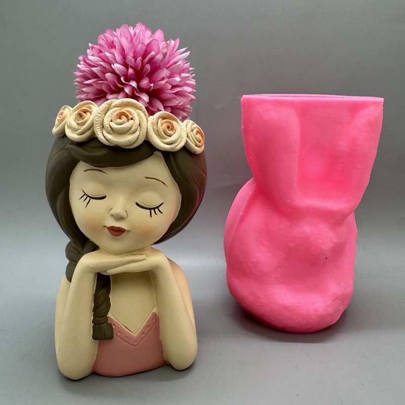 Cute girl flower pot silicone  - Badminton Live 评论和价格
