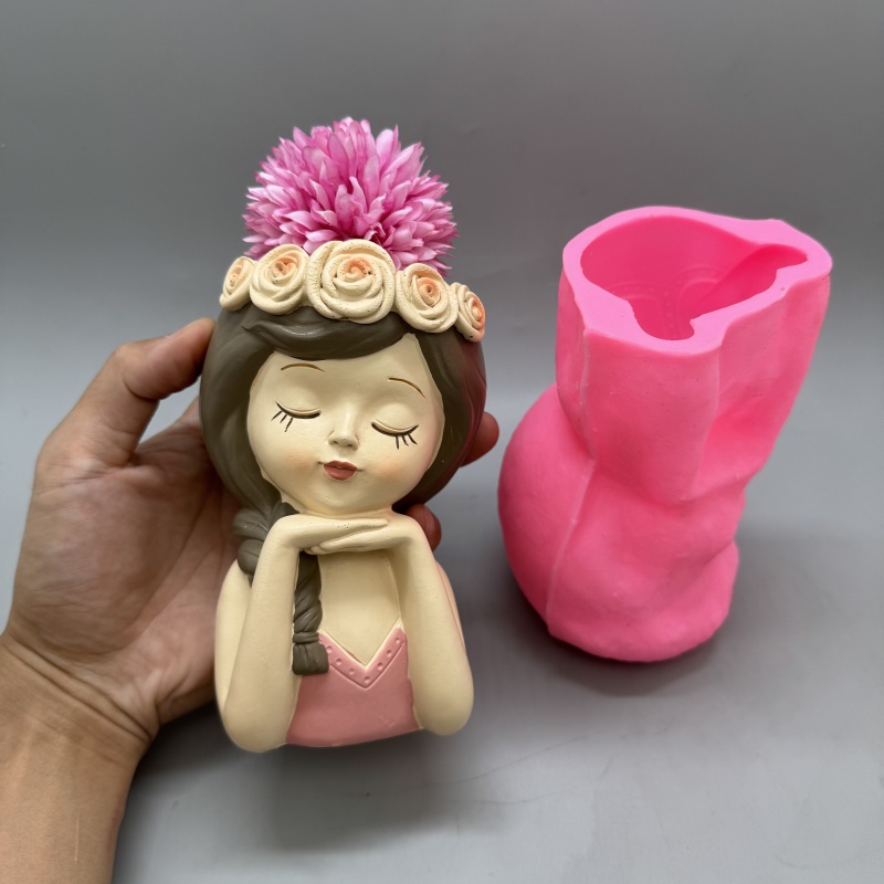 Cute girl flower pot silicone  - Badminton Live 评论和价格