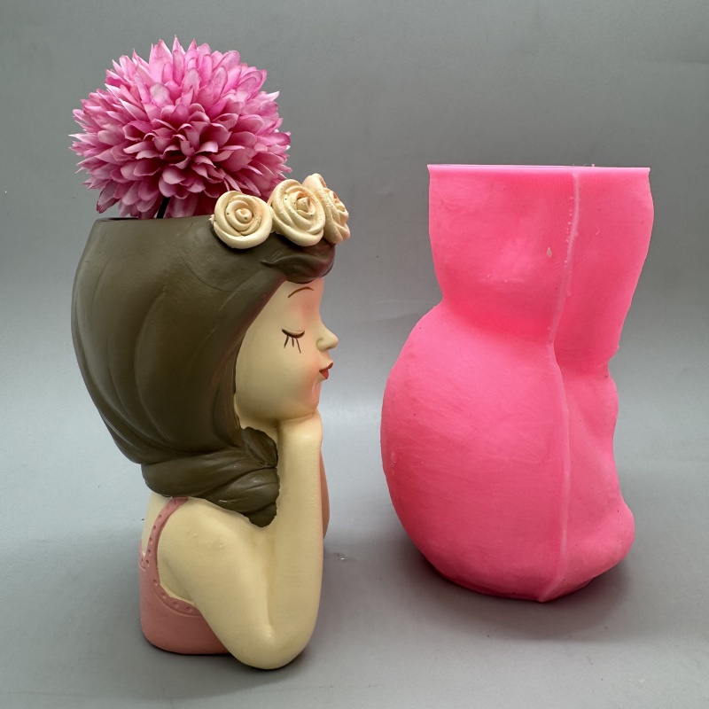 Cute girl flower pot silicone  - Badminton Live 评论和价格