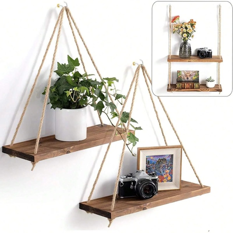 1PC Wooden Swing Hanging Hemp  - Badminton Live 评论和价格