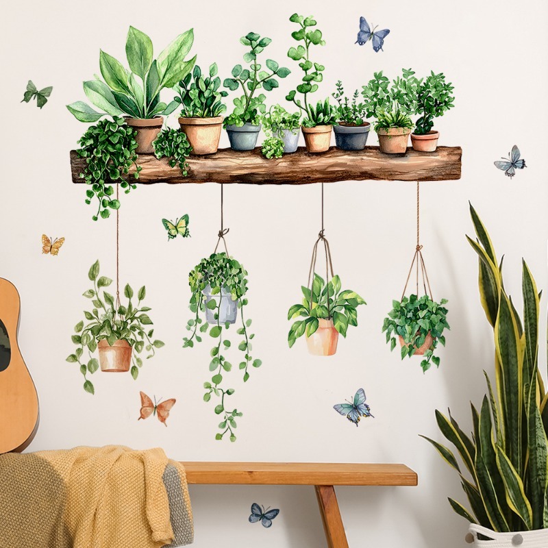 3D Potted Green Plant Shelf Wa - Badminton Live 评论和价格