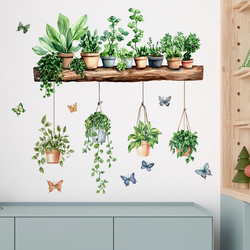 3D Potted Green Plant Shelf Wa - Badminton Live 评论和价格