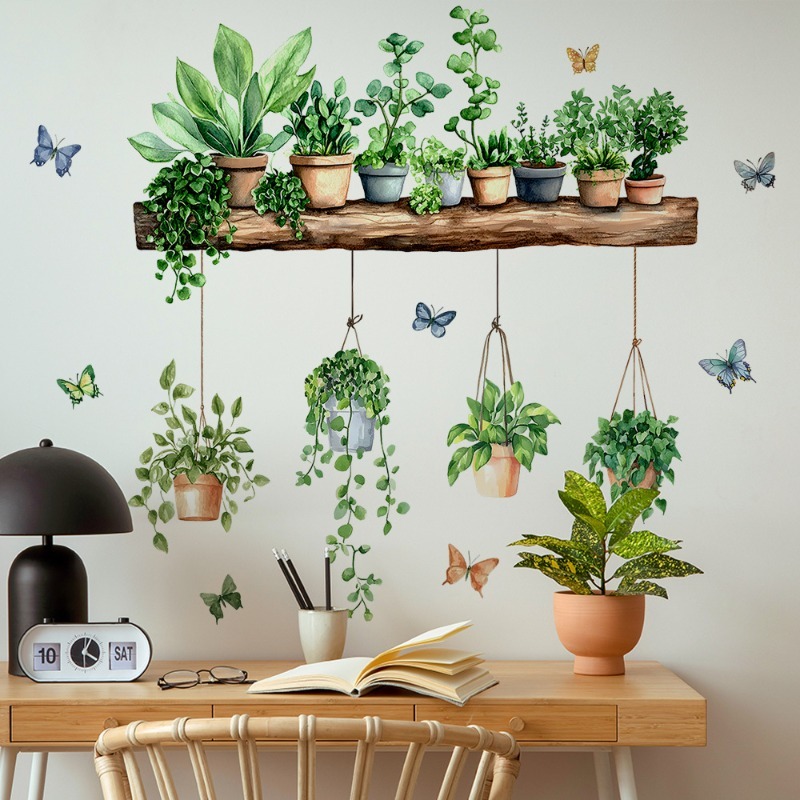 3D Potted Green Plant Shelf Wa - Badminton Live 评论和价格