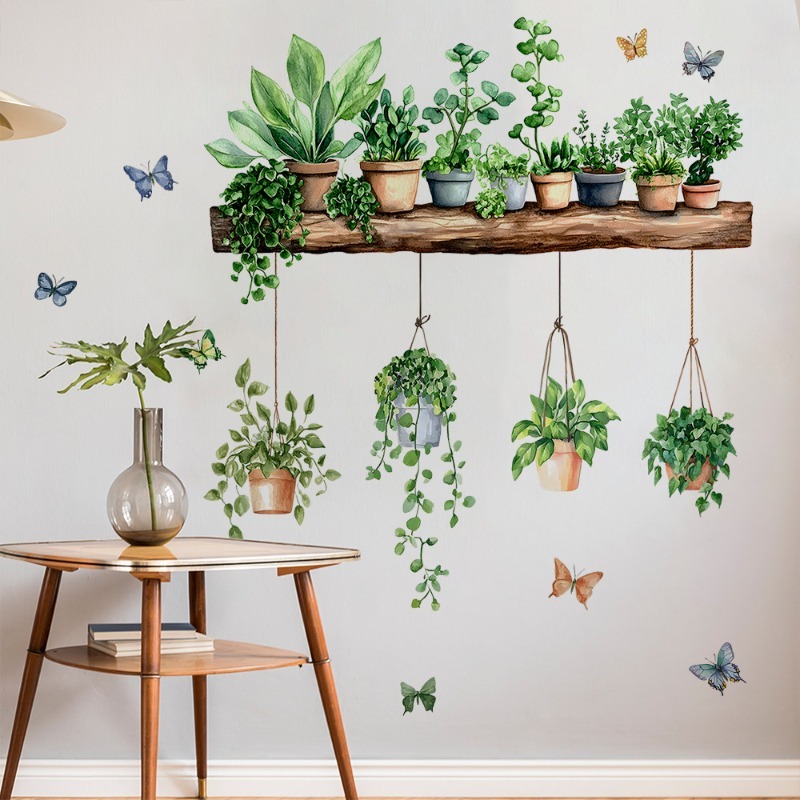 3D Potted Green Plant Shelf Wa - Badminton Live 评论和价格