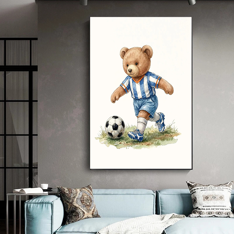 Cute Teddy Bear Sports Nursery - Badminton Single 评论和价格