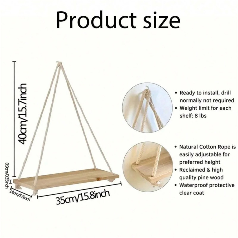 1pc Wood Hanging Shelve Swing  - Badminton Live 评论和价格